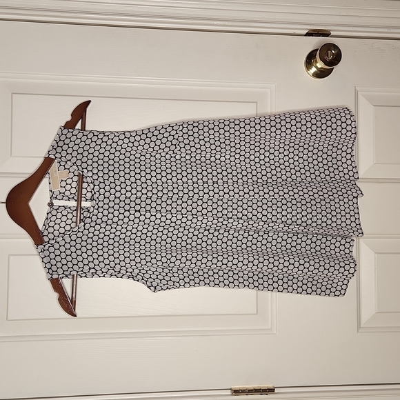 MICHAEL michael kors white black pleated top size S - Picture 8 of 11